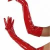 Gant Long Fetish Vinyle Rouge