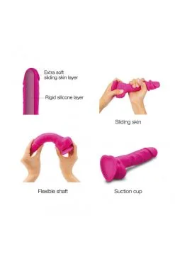 God Réaliste Sliding Skin Fuchsia -SexToys Soldes god realiste sliding skin fuchsia 3