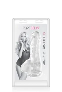Gode Jelly Transparent Ventouse M 17.5cm -SexToys Soldes gode jelly transparent ventouse m 175cm 3