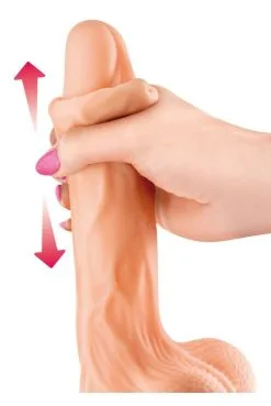 Gode Réaliste Prépuce Testicules Billes 20.2cm