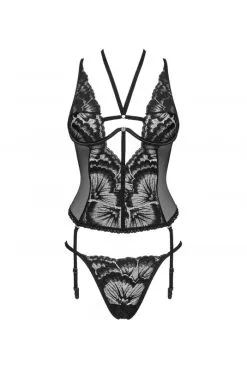 Guêpière Alessya Et Son String Noir -SexToys Soldes guepiere alessya et son string noir 2