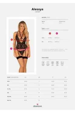 Guêpière Alessya Et Son String Noir -SexToys Soldes guepiere alessya et son string noir 6