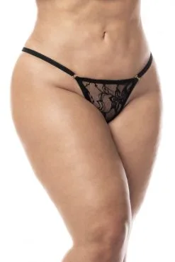 Guêpière Seins Nus Grande Taille Dentelle Noire Et String -SexToys Soldes guepiere seins nus grande taille dentelle noire et string 4