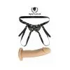 Harnais Caoutchouc Et Gode Chair 17,5 Cm