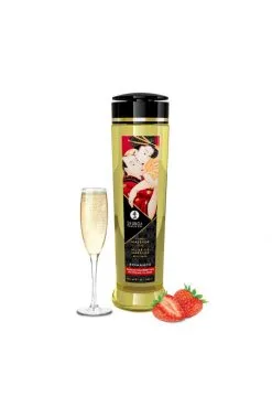Huile De Massage Aphrodisiaque Fraise Vin Pétillant 240ml