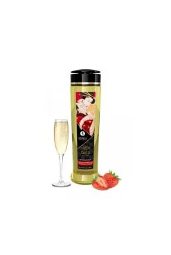 Huile Massage Parfum Fraise & Vin Pétillant Shunga