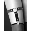 Jarretière Coeur Simili Cuir Noir