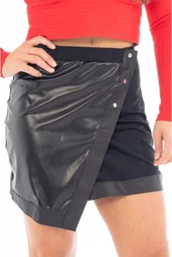 Jupe Courte Sexy Porte Feuille Simili Cuir Noire Mia -SexToys Soldes jupe courte sexy porte feuille simili cuir noire mia 2