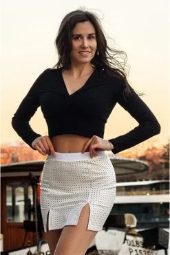 Jupe Courte Simili Cuir Blanche Cassandra