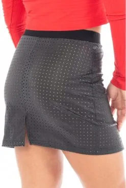 Jupe Courte Simili Cuir Micro Perforée Noir Stella -SexToys Soldes jupe courte simili cuir micro perforee noir stella 4