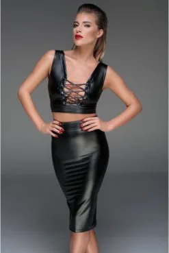 Jupe Fetish Lacage Corset Wetlook Noir HandMade -SexToys Soldes jupe fetish lacage corset wetlook noir handmade 2