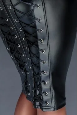 Jupe Fetish Lacage Corset Wetlook Noir HandMade -SexToys Soldes jupe fetish lacage corset wetlook noir handmade 4