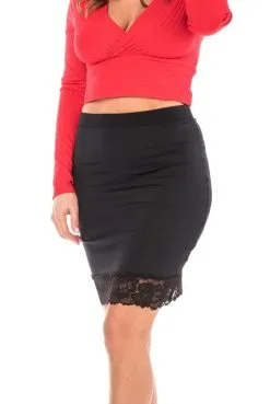 Jupe Longue Noire Bas Dentelle Maria -SexToys Soldes jupe longue noire bas dentelle maria 3