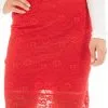 Jupe Longue Rouge Jupon Dentelle Catalina