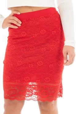 Jupe Longue Rouge Jupon Dentelle Catalina