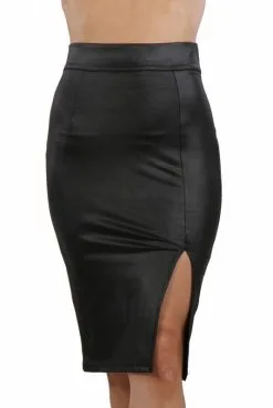 Jupe Longue Sexy Fendue Crayon Noir