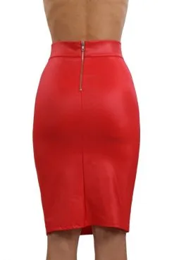 Jupe Longue Sexy Fendue Crayon Rouge -SexToys Soldes jupe longue sexy fendue crayon rouge 2