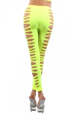 Legging Jaune Sexy Moulant Ajouré -SexToys Soldes legging jaune sexy moulant ajoure 2