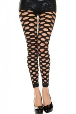 Legging Noir Sexy Ajouré En Ovales