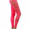Legging Rose Sexy Moulant Ajouré