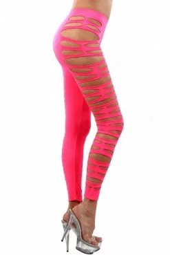 Legging Rose Sexy Moulant Ajouré