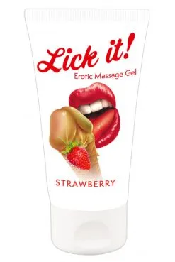 Lubrifiant Gel De Massage Végétalien Comestible Goût Fraise 50ml