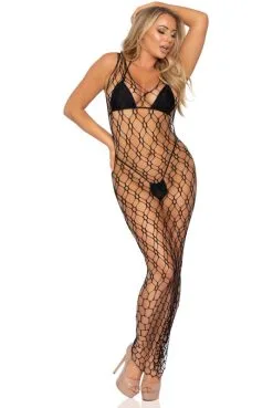 Maxi Robe Résille Hexagonale -SexToys Soldes maxi robe resille hexagonale 2