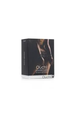 Menottes Premium Cuir Noir -SexToys Soldes menottes premium cuir noir 3