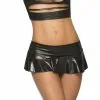 Micro Jupette Jupe WetLook Noir