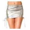 Mini Jupe Droite Effet Métal Argenté