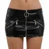 Mini Jupe Fetish Simili Cuir Zip Noir