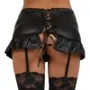 Mini Jupe Lacée Porte Jarretelles Noir