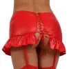 Mini Jupe Lacée Porte Jarretelles Rouge