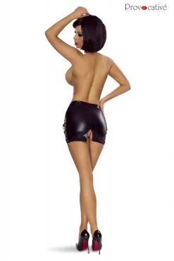 Mini Jupe Sexy Wetlook Effet Cuir ZiP Fetish Et Chainette -SexToys Soldes mini jupe sexy wetlook effet cuir zip fetish et chainette 3