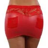 Mini Jupe Taille XL Fetish Rouge Wetlook Taille Dentelle