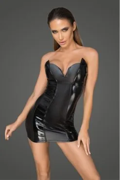 Mini Robe Corset Fetish Noir HandMade