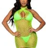 Mini-Robe Dos Nu Filet Vert Néon