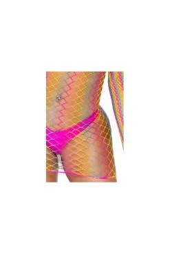 Mini Robe Filet Arc En Ciel Libertine Sexy -SexToys Soldes mini robe filet arc en ciel libertine sexy 5