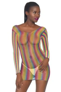 Mini Robe Lingerie Filet RainBow Arc En Ciel -SexToys Soldes mini robe lingerie filet rainbow arc en ciel 3