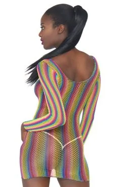 Mini Robe Lingerie Filet RainBow Arc En Ciel -SexToys Soldes mini robe lingerie filet rainbow arc en ciel 4