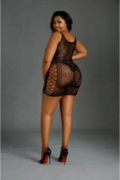 Mini Robe Lingerie Ultra Sexy Résille Grande Taille Queen Size 3 Mini Robe Lingerie Ultra Sexy Résille Grande Taille Queen Size -SexToys Soldes mini robe lingerie ultra sexy resille grande taille queen size 1