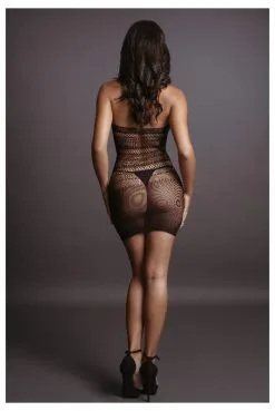 Mini Robe Résille Col Dentelle -SexToys Soldes mini robe resille col dentelle 3