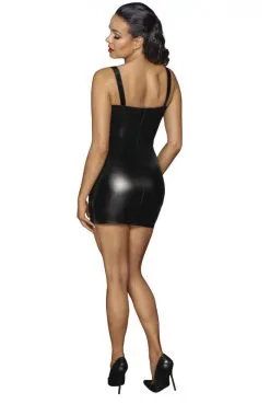 Mini Robe Zippée Wetlook Fetish Et Dentelle -SexToys Soldes mini robe zippee wetlook fetish et dentelle 7