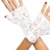 Mitaine Gants Blancs Doigts Ouverts Dentelle Florale