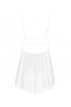 Nuisette Babydoll Blanche Heavenlly -SexToys Soldes nuisette babydoll blanche heavenlly 7