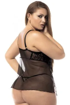 Nuisette Babydoll Grande Taille Fine Résille Noire Transparente Et String 9 Nuisette Babydoll Grande Taille Fine Résille Noire Transparente Et String -SexToys Soldes nuisette babydoll grande taille fine resille noire transparente et string 3