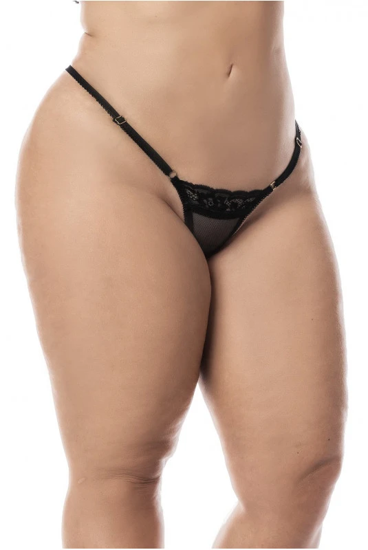 Nuisette Babydoll Grande Taille Fine Résille Noire Transparente Et String 5 Nuisette Babydoll Grande Taille Fine Résille Noire Transparente Et String – Image 5