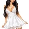 Nuisette Blanche BabyDoll Eve Et Masque Beauty Night