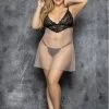 Nuisette Dentelle Transparente String Grande Taille