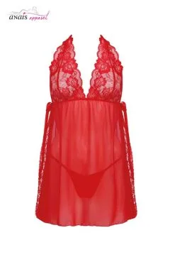 Nuisette Fendue Rouge Belinda -SexToys Soldes nuisette fendue rouge belinda 3